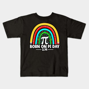 Pi Day Pi Symbol Rainbow Math Teacher Kids Kids T-Shirt